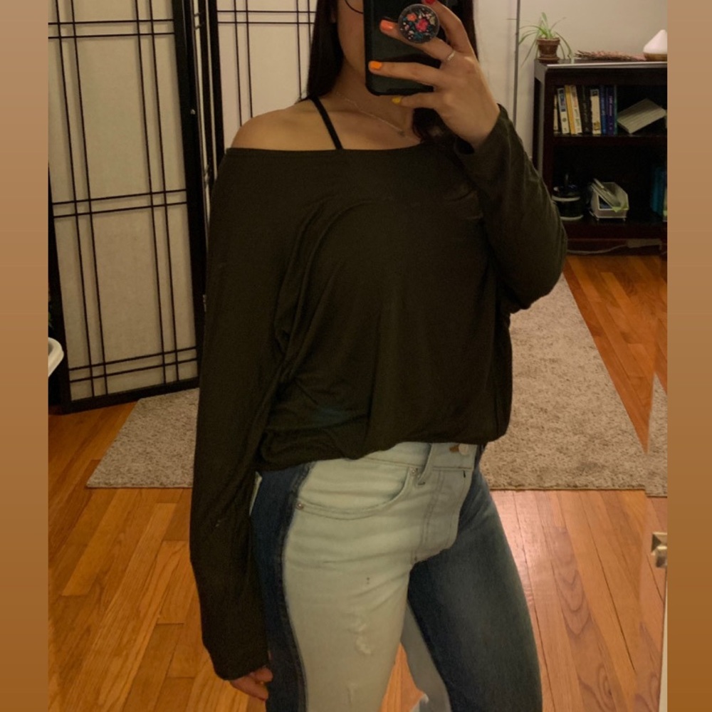 Lani California Slouchy Top | Dark Green | Flowy